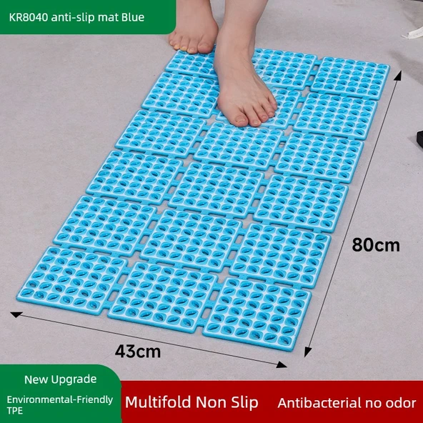 Kaymaz Banyo Paspası - 80x40cm - Mavi
