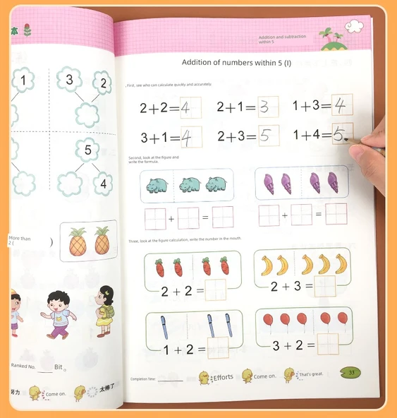 Nokta Matris Kalem Kontrollü Eğitim Kitabı - 5+10+20+100 İçinde Toplama ve Çıkarma - Resim 10