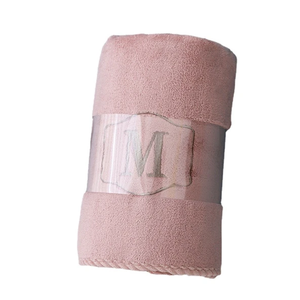 Mercan Kadife Emici Yumuşak Banyo Havlusu - Pembe 70x140cm - 6