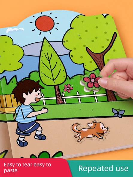 Çocuklar için Konsantrasyon Geliştirme Sticker Kitabı - 2-6 Yaş (8 Kitap) - 5
