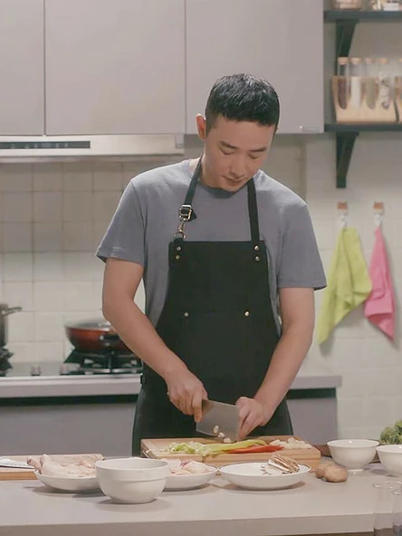 Pamuklu Askılı Aşçı Önlüğü - Haki - Resim 2