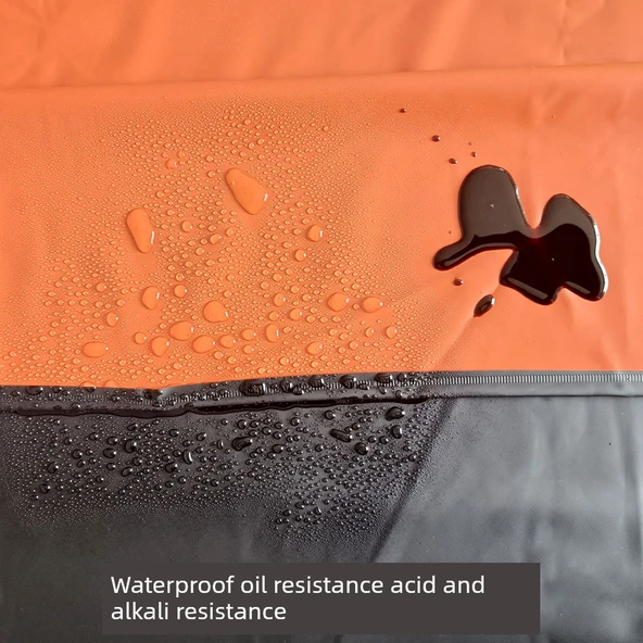 Su Geçirmez Çift Katmanlı Mutfak Önlüğü - 110x80 Siyah Kırmızı - Resim 3