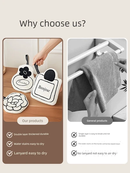 Banyo Fransız Mercan Polar Havlu - Yuvarlak Parfüm/1 - Resim 4