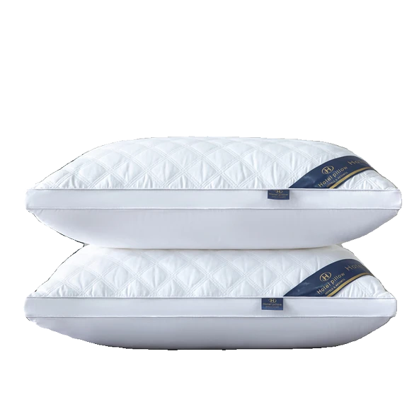 Otel Tipi Yastık + Yastık Kılıfı - Tek Taraflı Mavi Yüksek Yastık (2 Adet) - 5