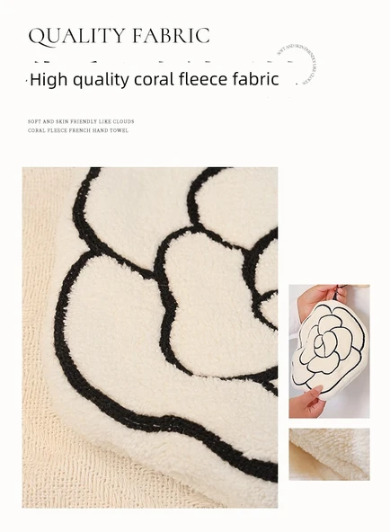 Banyo Fransız Mercan Polar Havlu - Yuvarlak Parfüm/1 - Resim 10