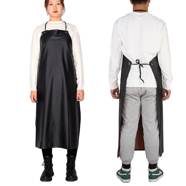 Su Geçirmez Çift Katmanlı Mutfak Önlüğü - 110x80 Siyah Kırmızı - Resim 5