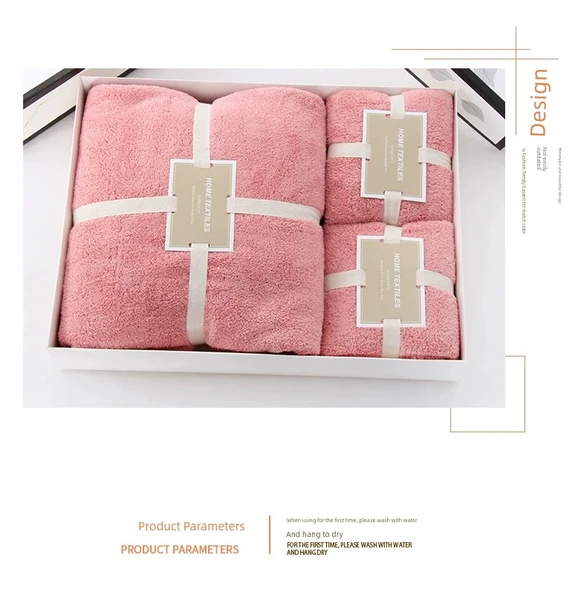 Kalınlaştırılmış Gri Banyo Havlusu + Büyük Havlu Seti - 70x140cm - 10
