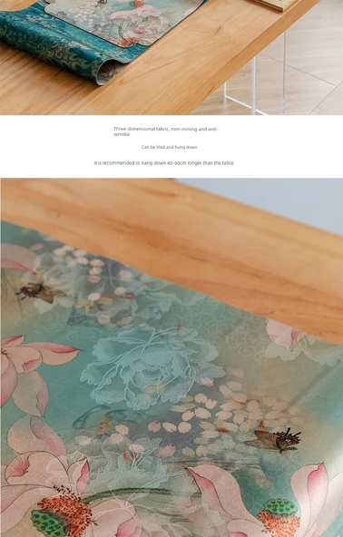 Lotus Xiangyun Su Geçirmez Çay Matı - 30x180cm - 6