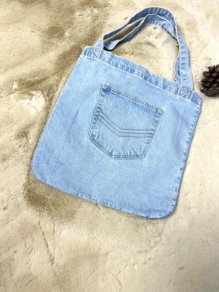 Kadın Denim Cepli El ve Omuz Çantası