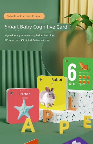 Eğitici Kartlar - Hayvanlar + Taşıtlar + Resimli Okuma Yazma + Meslekler + Sayılar (5 Kutu, 450 Desen) - Resim 10