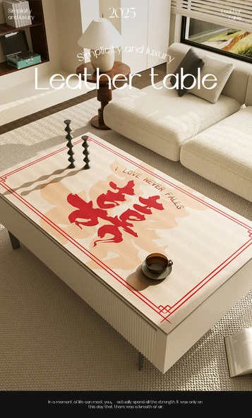 Su Geçirmez Yağ Tutmaz Tek Kullanımlık Düğün Sehpa Örtüsü - Star Rhyme Desenli - 70x130cm - 7