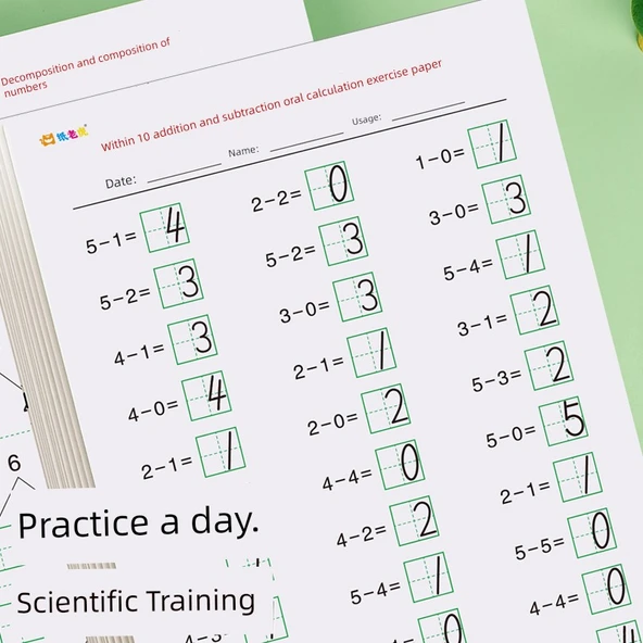 Çocuklar için Matematik Alıştırma Kitabı - 1. ve 2. Sınıf - Birer Kitap (2400 Soru) - 4