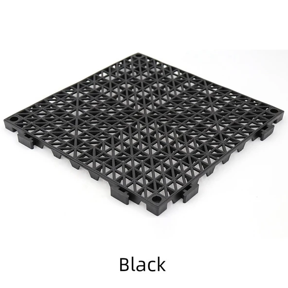 Çok Renkli Patchwork Banyo Kaymaz Paspas 30x30cm - Siyah