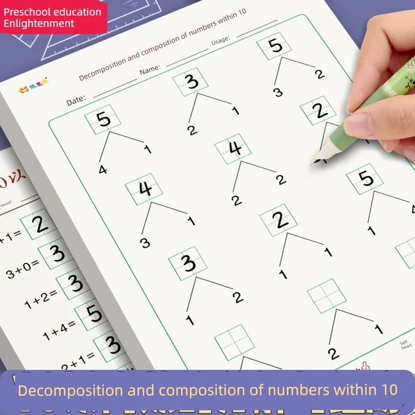Çocuklar için Matematik Alıştırma Kitabı - 1. Sınıf 1. ve 2. Dönem - 2'şer Kitap (2400 Soru) - 2