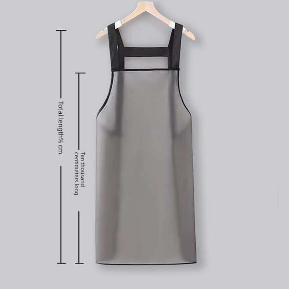 TPU Su Geçirmez Yağa Dayanıklı Kollu Önlük - 75cm, Cepsiz