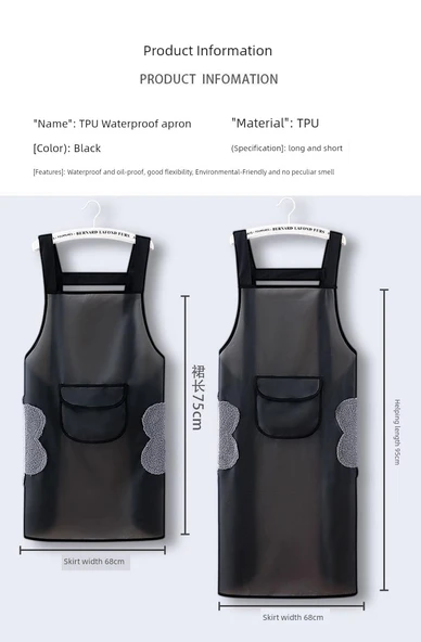 Su Geçirmez Yağ Tutmaz İş Önlüğü - Leke Tutmaz - Yıkanmaz Yumuşak 95cm (Cepsiz) 2'li Paket - 10