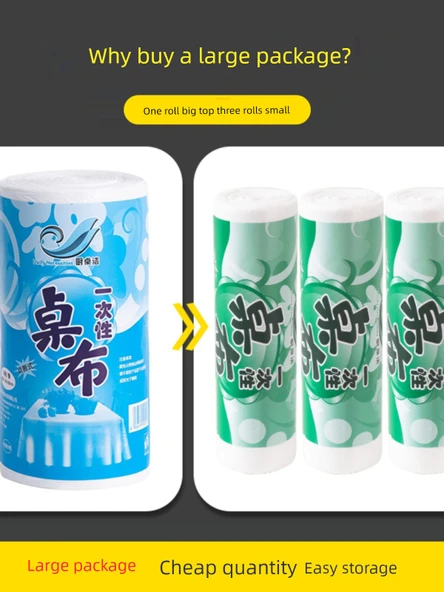 Dikdörtgen Tek Kullanımlık Su Geçirmez Plastik Masa Örtüsü - Beyaz 1.2m x 1.4m - Resim 3