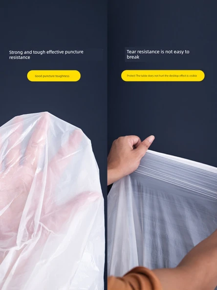 Dikdörtgen Tek Kullanımlık Su Geçirmez Plastik Masa Örtüsü - Beyaz 1.2m x 1.4m - Resim 4