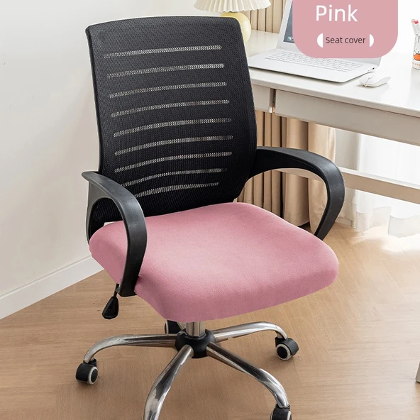 Ofis Koltuğu Kılıfı - Yüksek Esnek - Kalınlaştırılmış - Pembe - Küçük Boy (36-44cm)
