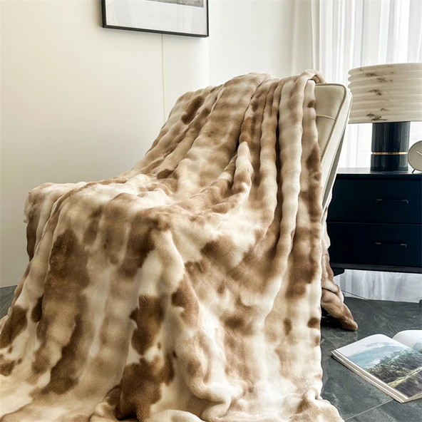 Tavşan Peluş Mercan Polar Battaniye - Halo Paleo - 200x230cm