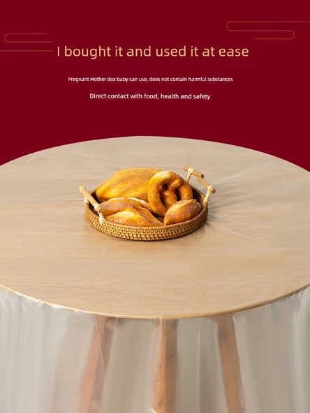 Dikdörtgen Tek Kullanımlık Su Geçirmez Plastik Masa Örtüsü - Beyaz 1.2m x 1.4m - Resim 10