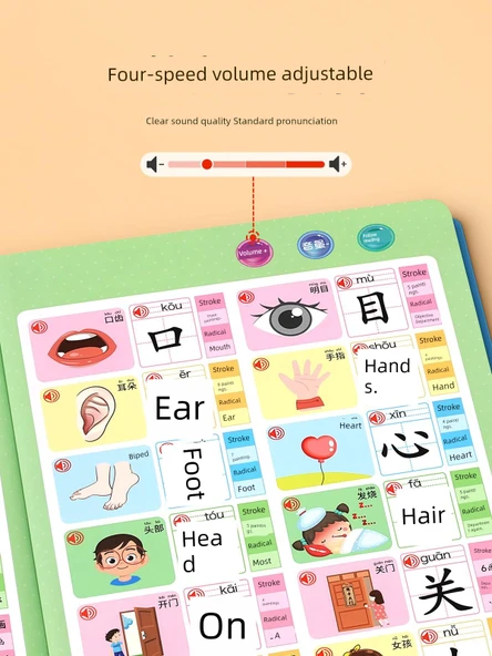 Çocuklar İçin Erken Eğitim Sesli Kitap - 300 Kelime + Değişken Pinyin - 5
