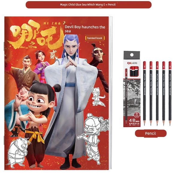 Nezha Naohai 2 Boyama Kitabı + Kalem Seti