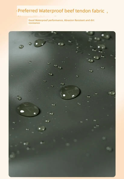 Su Geçirmez Dana Tendon Önlük - Siyah G35 + Siyah PU Deri Kol + Siyah Şapka - Resim 10