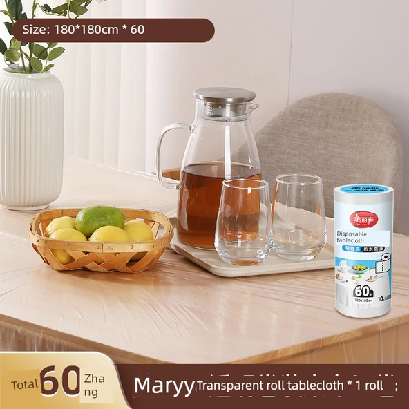 Şeffaf Rulo Tek Kullanımlık Su Geçirmez Masa Örtüsü