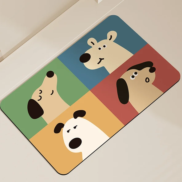Diyatomit Emici Paspas - Aynadaki Köpekler 50x80cm