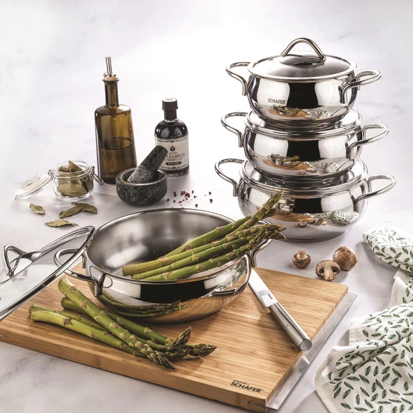 Schafer Cookhaus Çelik Tencere Seti 8 Parça-Inox - 3