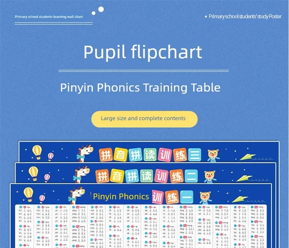Pinyin Alfabe Duvar Tablosu - İlkokul Belirteç Tablosu - Resim 8