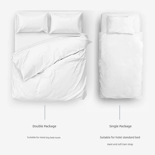 Tek Kullanımlık Seyahat Otel Çift Kişilik Dörtlü Set - 1 Set (Model 1) - 3