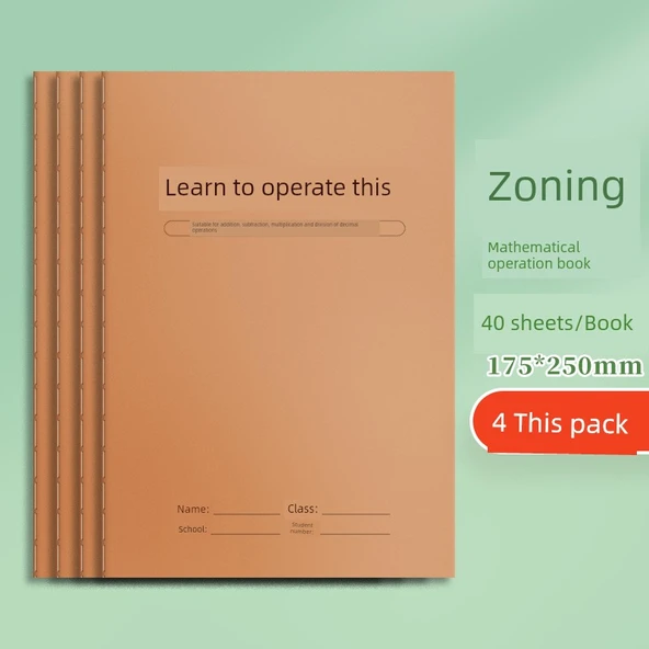 Matematik Alıştırma Kitabı - Dikey Bölme - 4 Kitap