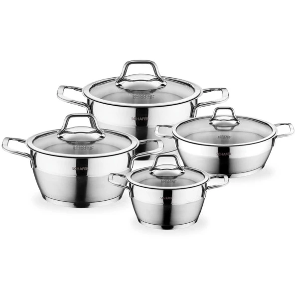 Schafer Vals Çelik Tencere Seti 8 Parça-Inox - 2