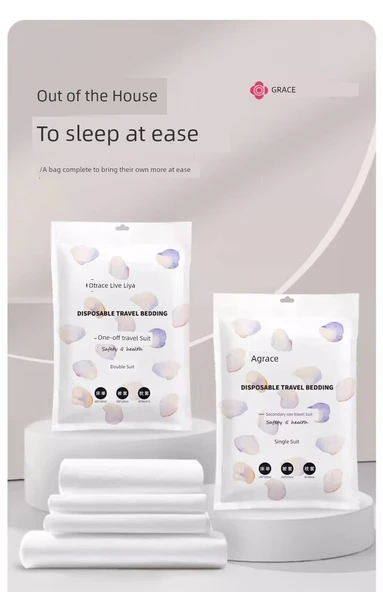 Tek Kullanımlık Seyahat Otel Tek Kişilik Üçlü Set - 5 Set (Model 1) - 7