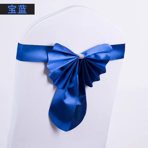 Elastik Nikah Sandalye Fiyonk Bağlama - Şampanya Altın - Resim 6