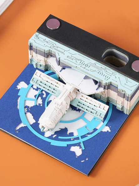 2025 3D Kağıt Oyma Takvim Dünya Kalesi-Tianshu Özel Yapışkan Notlar - Resim 2