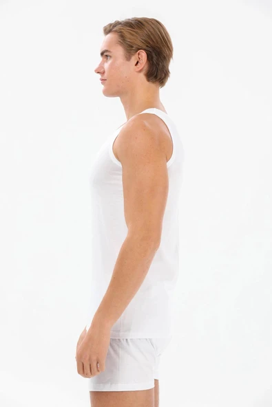 Yıldız 00 Erkek Büyük Beden %100 Pamuk Extra Beyaz Süprem Atlet - 4