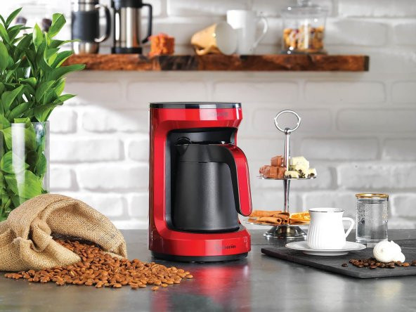 Schafer Kahvecim Kırmızı Otomatik Türk Kahve Makinesi