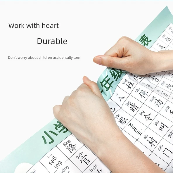 İlkokul Çocukları Çince Okuma Yazma Pinyin Öğrenme Duvar Tablosu - 2. Sınıf Okuma Yazma Tablosu İlk Cilt [473 Kelime] - 5