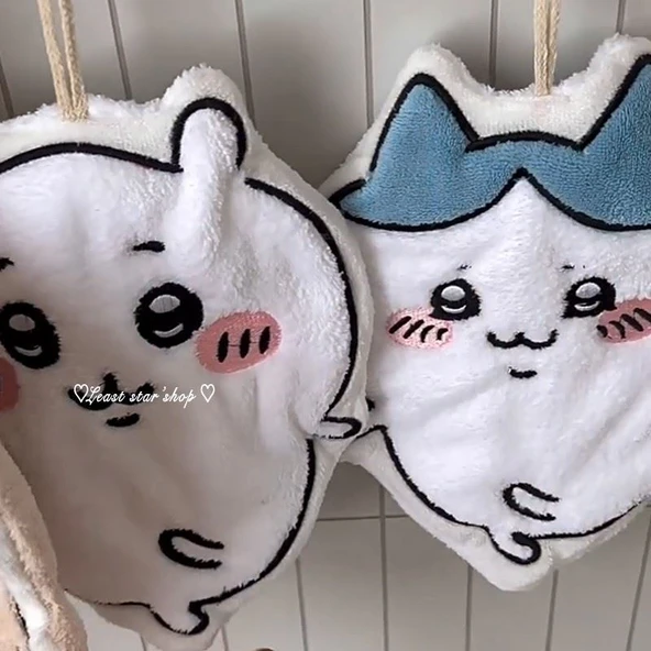 Sevimli Çizgili Mutfak Havlusu - Asılabilir - Su Emici - Hızlı Kuruyan - Sevimli Küçük Ji + Sevimli Küçük Sekiz + Küçük Siyah Havlu - 3'lü Paket - Resim 11