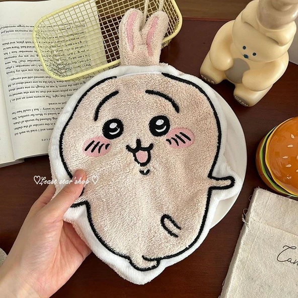 Sevimli Çizgili Mutfak Havlusu - Asılabilir - Su Emici - Hızlı Kuruyan - Sevimli Küçük Ji + Sevimli Küçük Sekiz + Küçük Siyah Havlu - 3'lü Paket - Resim 2