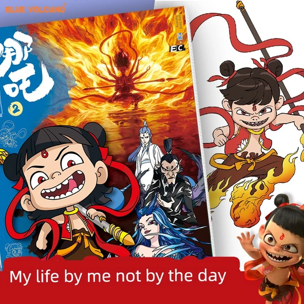 Nezha Sihirli Çocuk Boyama Kitabı - Hangi Sihirli Çocuk Denizi Yaptı 5 + 24 Renkli Marker (5 Adet) - Resim 5