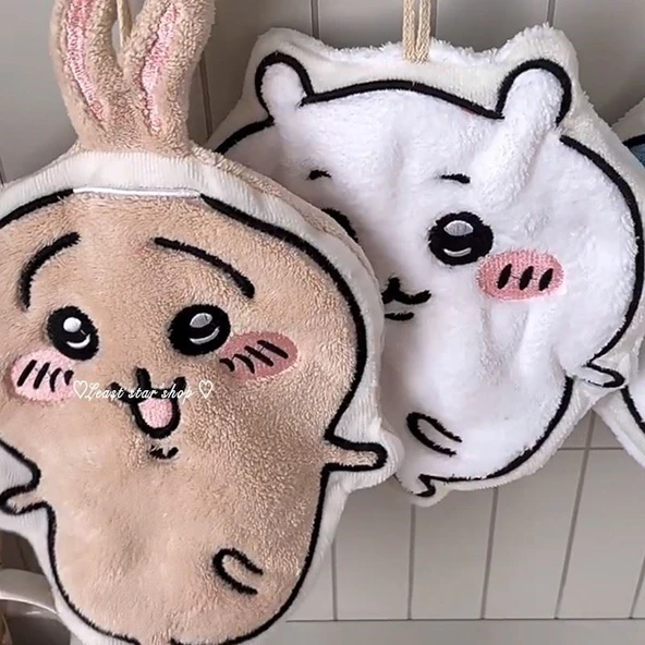 Sevimli Çizgili Mutfak Havlusu - Asılabilir - Su Emici - Hızlı Kuruyan - Sevimli Küçük Ji + Sevimli Küçük Sekiz + Küçük Siyah Havlu - 3'lü Paket - Resim 10