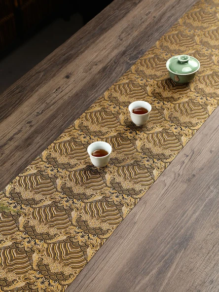 Çift Taraflı Su Geçirmez Dalgalı Küçük Çay Matı - 21x47cm - 3