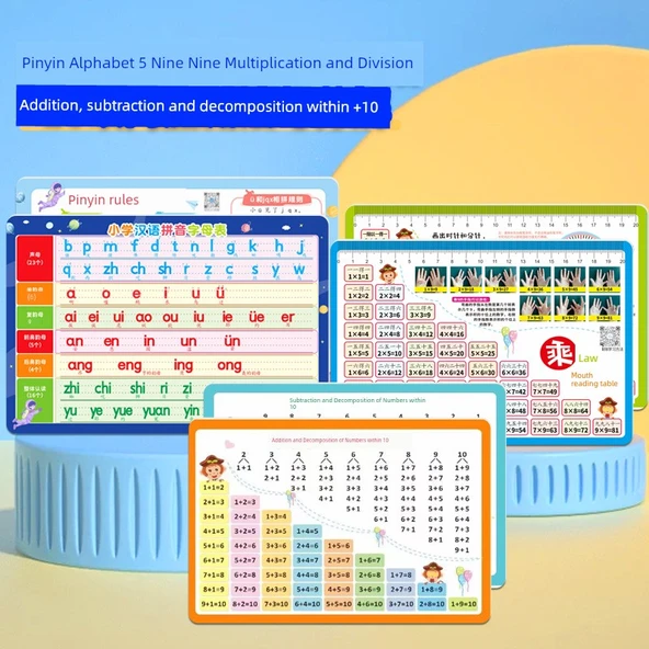Pinyin Alfabe Öğrenme Kartları, Matematik ve Çarpım Seti