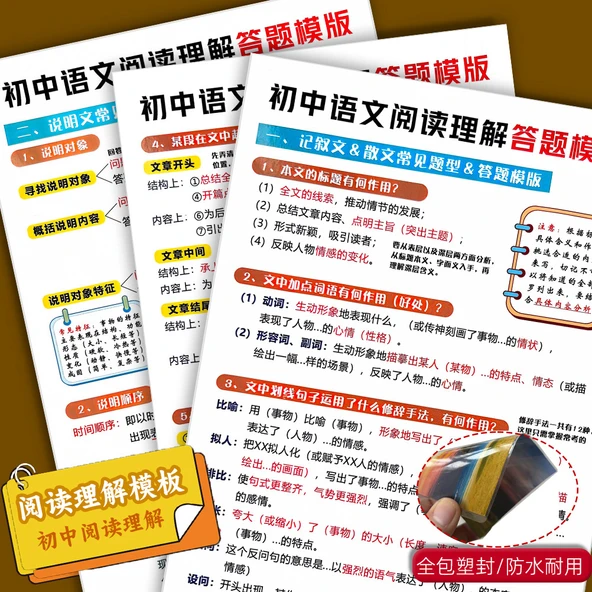 Ortaokul Öğrenci Kartı - Türkçe + Matematik Bilgi Noktaları (5 Çift Taraflı) - Resim 6