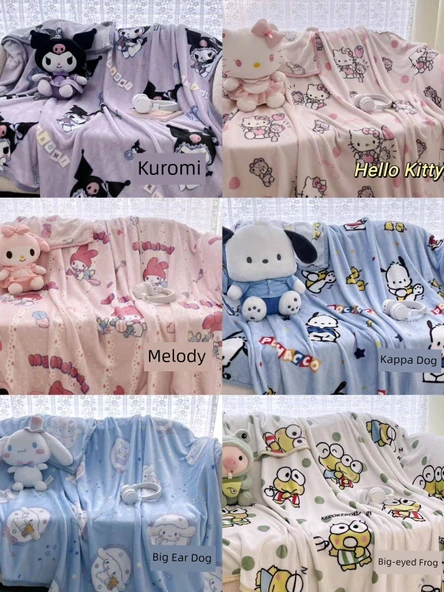 Sanrio Çizgi Film Battaniye - Büyük Gözlü Kurbağa - 150x200cm - 9