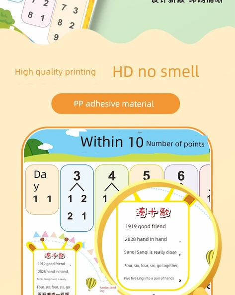 Anaokulu Matematik Duvar Tablosu - CG-07 10 İçinde Ayrıştırma, Toplama, Çıkarma, Zaman [3 Yaprak] - Resim 11